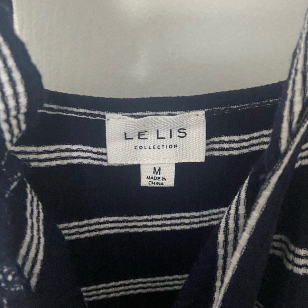 Navy Striped Ruffled Mini Dress - Picture 6 of 6